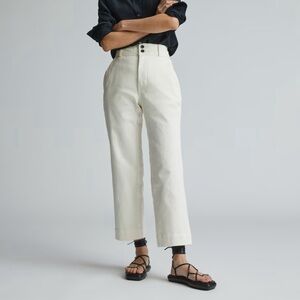 EVERLANE The Organic double button 💯 cotton denim crop pant s14